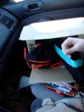 Hard at work in the car